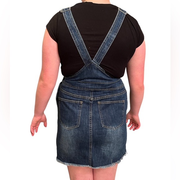 E2 brand denim mini skirt overalls. Size S. NWOT. - Picture 3 of 5